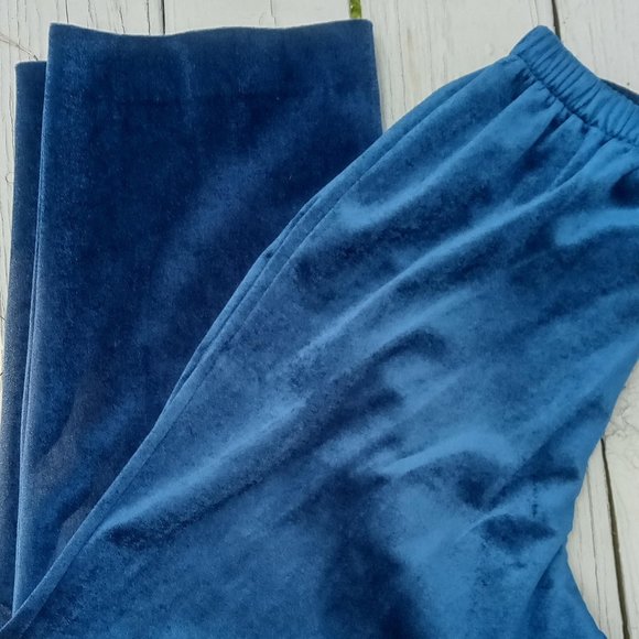 Say-Lu 3pc Velour Lounge Set/PJ's/Sleepwear Midnight Blue Size Large Vintage NWT - Picture 6 of 13